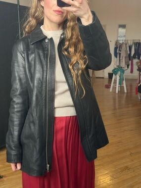 Coach Black Leather Blazer Jacket